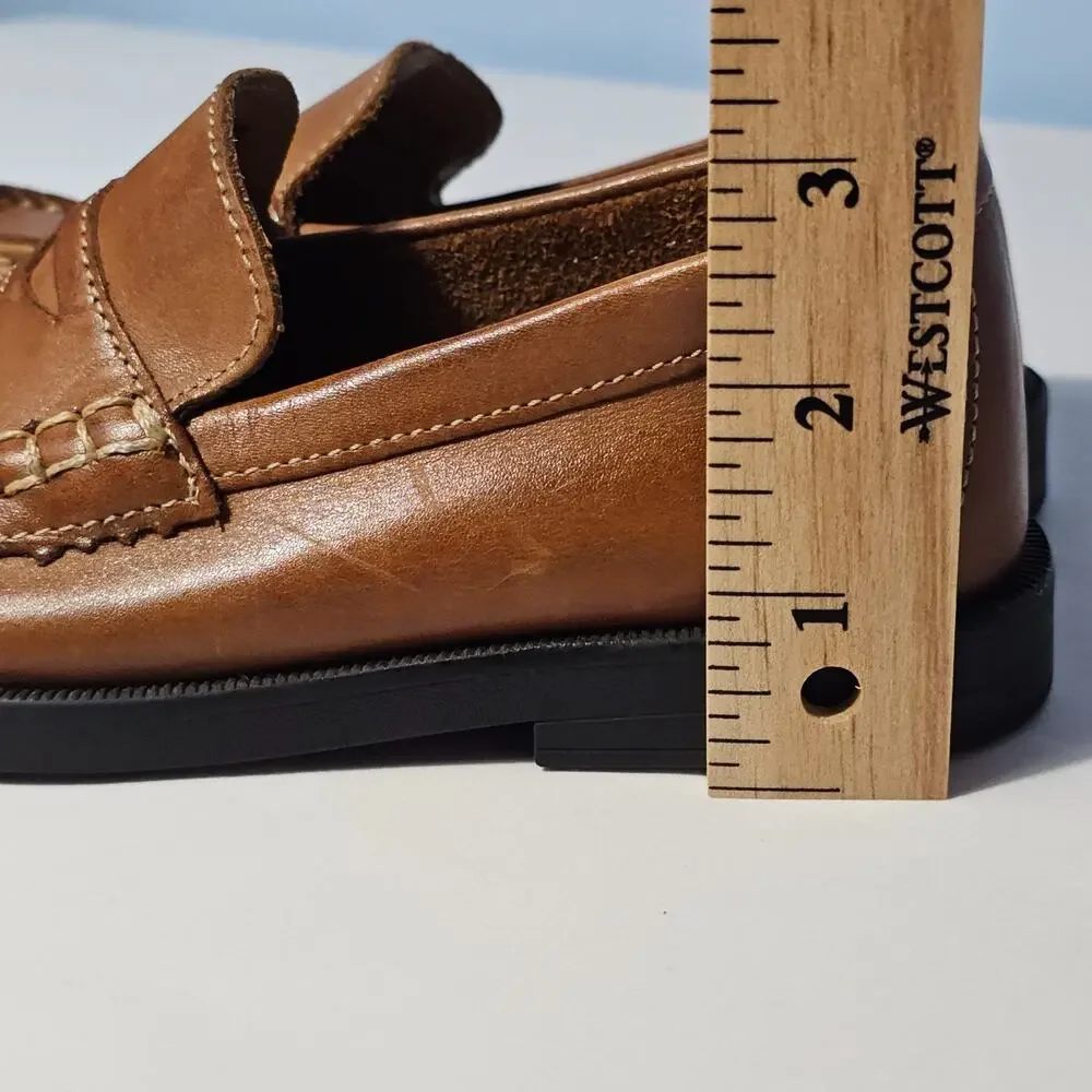 Florsheim Kids Penny Loafers Brown Leather Memory Foam Slip On Shoes Size 13 M